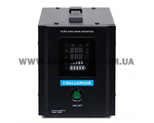 ДБЖ Challenger HomeLine 800T12 з правильною синусоїдою, 12В, 500Вт HL800T12